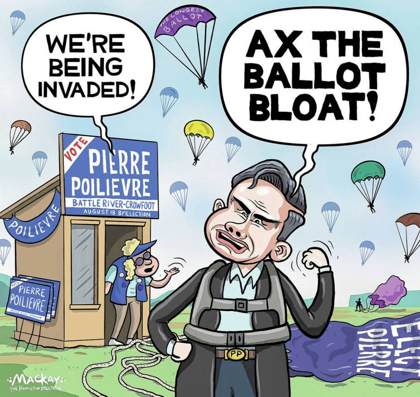 Editorial Cartoon by Graeme MacKay, The Hamilton Spectator – Friday July 18, 2025 Pierr ...