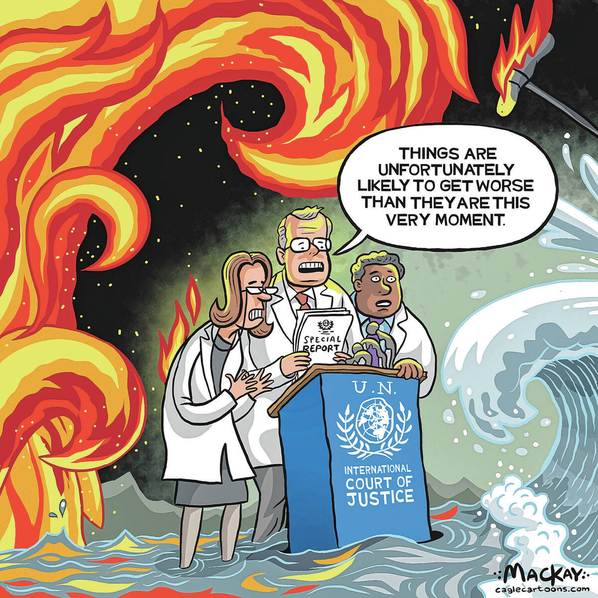 Editorial Cartoon by Graeme MacKay - Wednesday July 23, 2025 UN Court urges action amongst dis ...