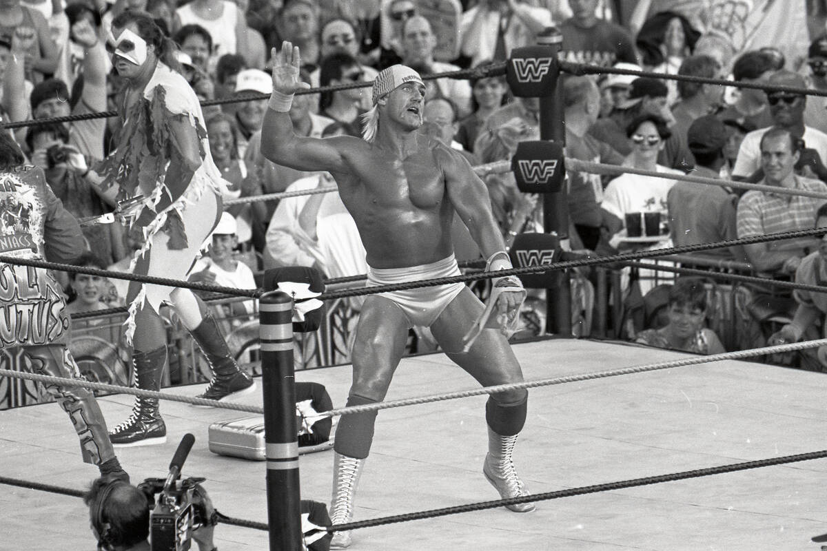 Wrestlemania IX with Hulk Hogan at Caesars Palace in Las Vegas, Nevada, on April 4, 1993. (Darr ...