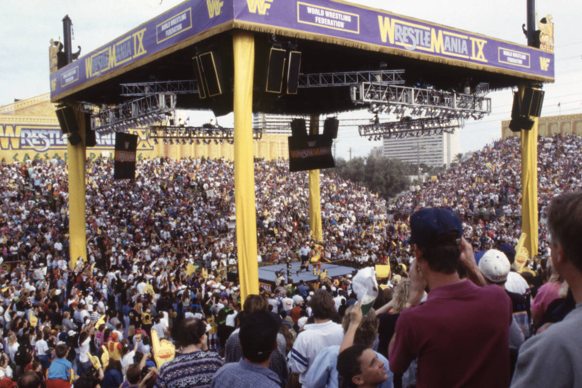 Wrestlemania IX with Hulk Hogan at Caesars Palace in Las Vegas, Nevada, on April 4, 1993. (Darr ...