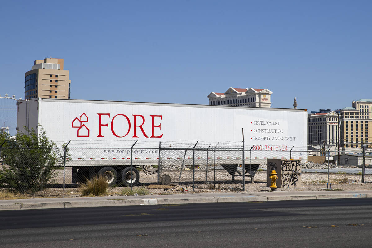 An empty lot at 3640 S. Valley View Blvd., which is slated for future apartments, is seen on Mo ...