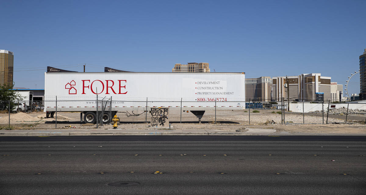 An empty lot at 3640 S. Valley View Blvd., which is slated for future apartments, is seen on Mo ...
