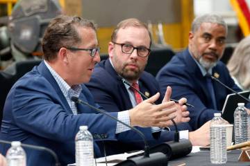 Rep. Adrian Smith, left, R-Neb., speaks supporting President Donald Trump's Big Beautiful Bill ...