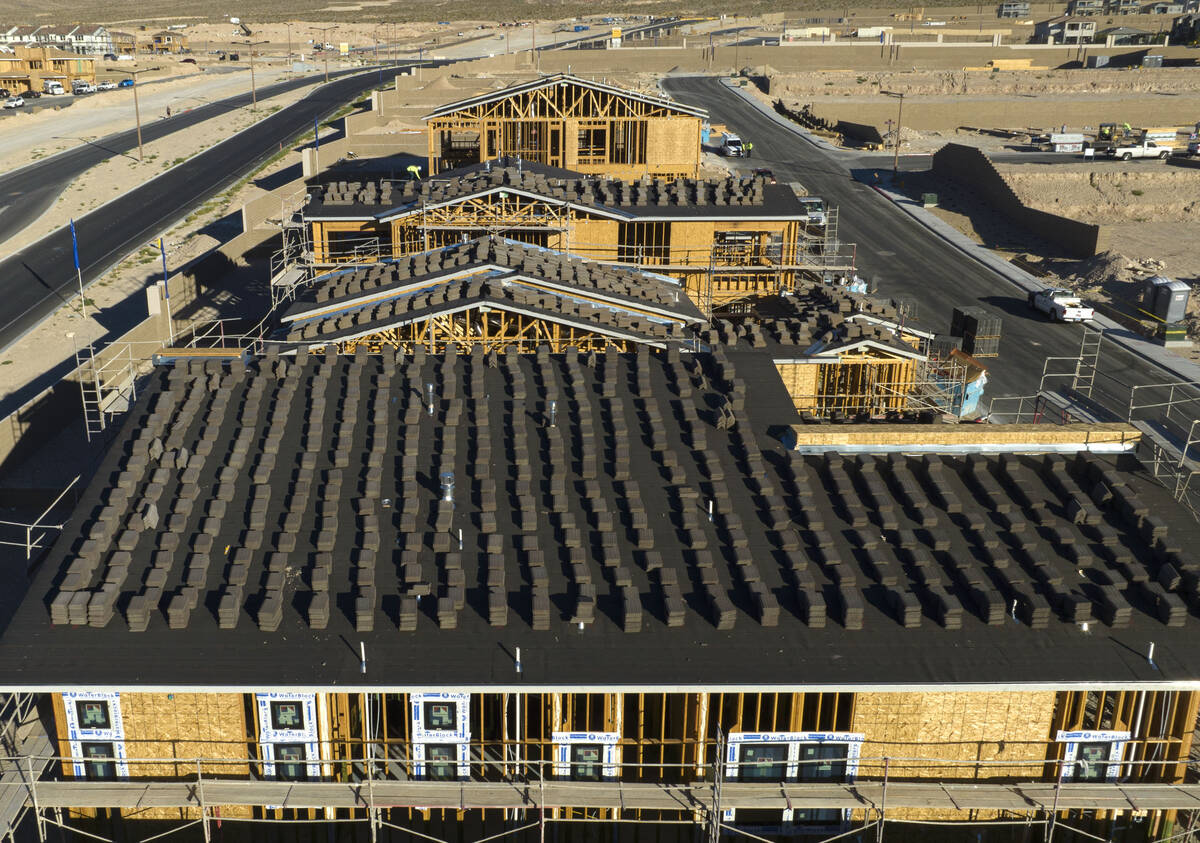 An aerial photo shows home construction is underway just west of the Far Hills Avenue and Sky V ...