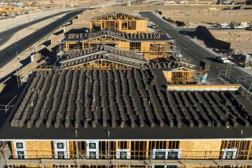 An aerial photo shows home construction is underway just west of the Far Hills Avenue and Sky V ...
