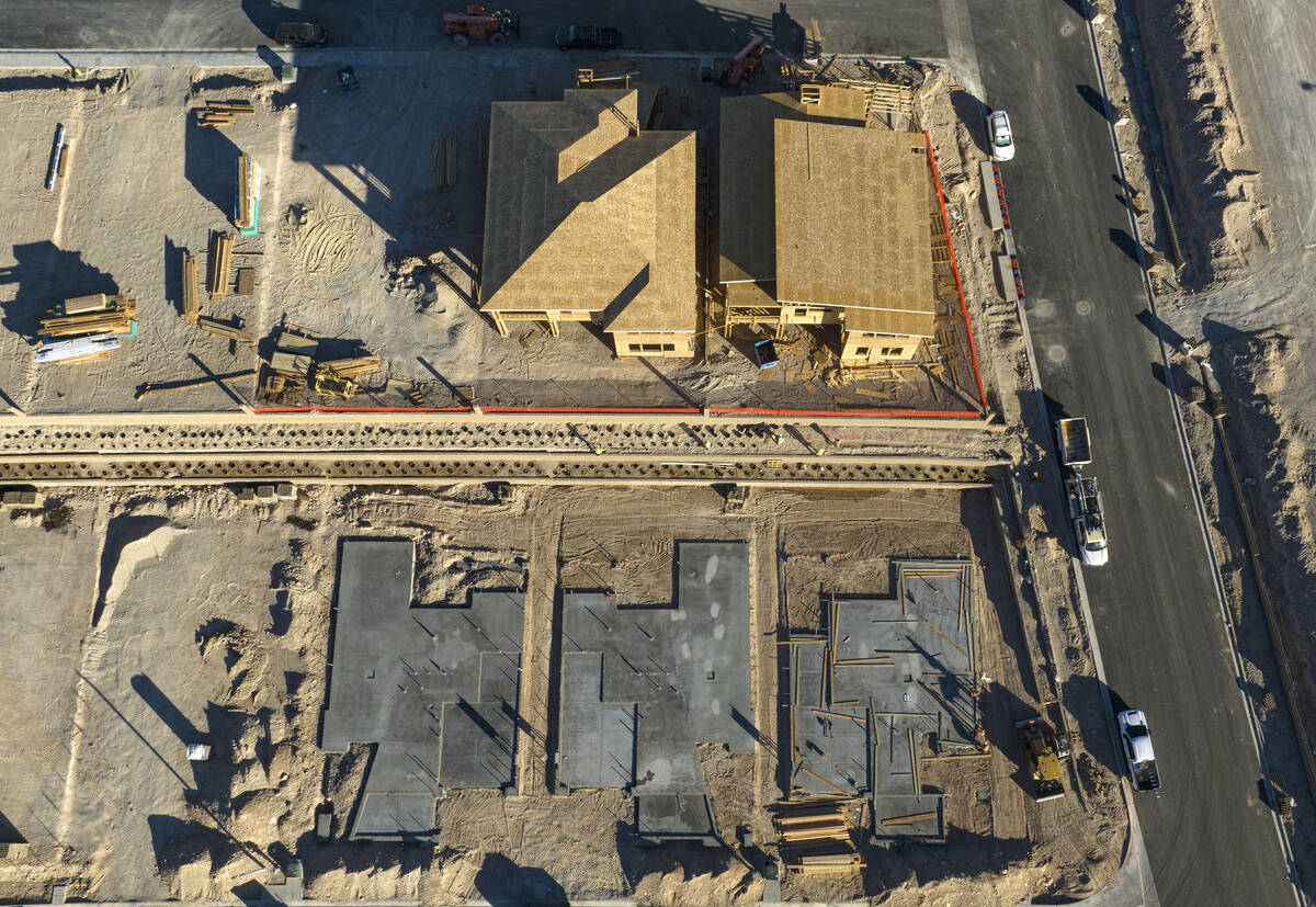 An aerial photo shows home construction is underway just west of the Far Hills Avenue and Sky V ...