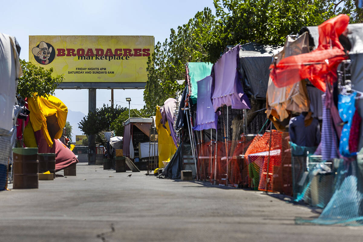 Merchandise is left unattended and there are no customers at the Broadacres Marketplace in a Sa ...