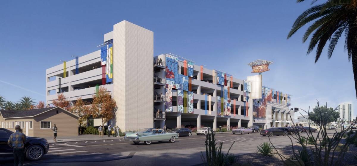 Renderings of the 18b Las Vegas Arts District Parking Garage (City of Las Vegas/KGA Architecture)