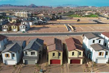 Housing construction in the Cadence master-planned community in Henderson is seen Thursday, Jul ...