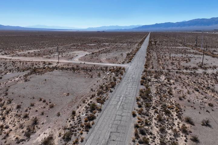 The site of the proposed Southern Nevada supplemental airport in the Ivanpah Valley, left, is s ...