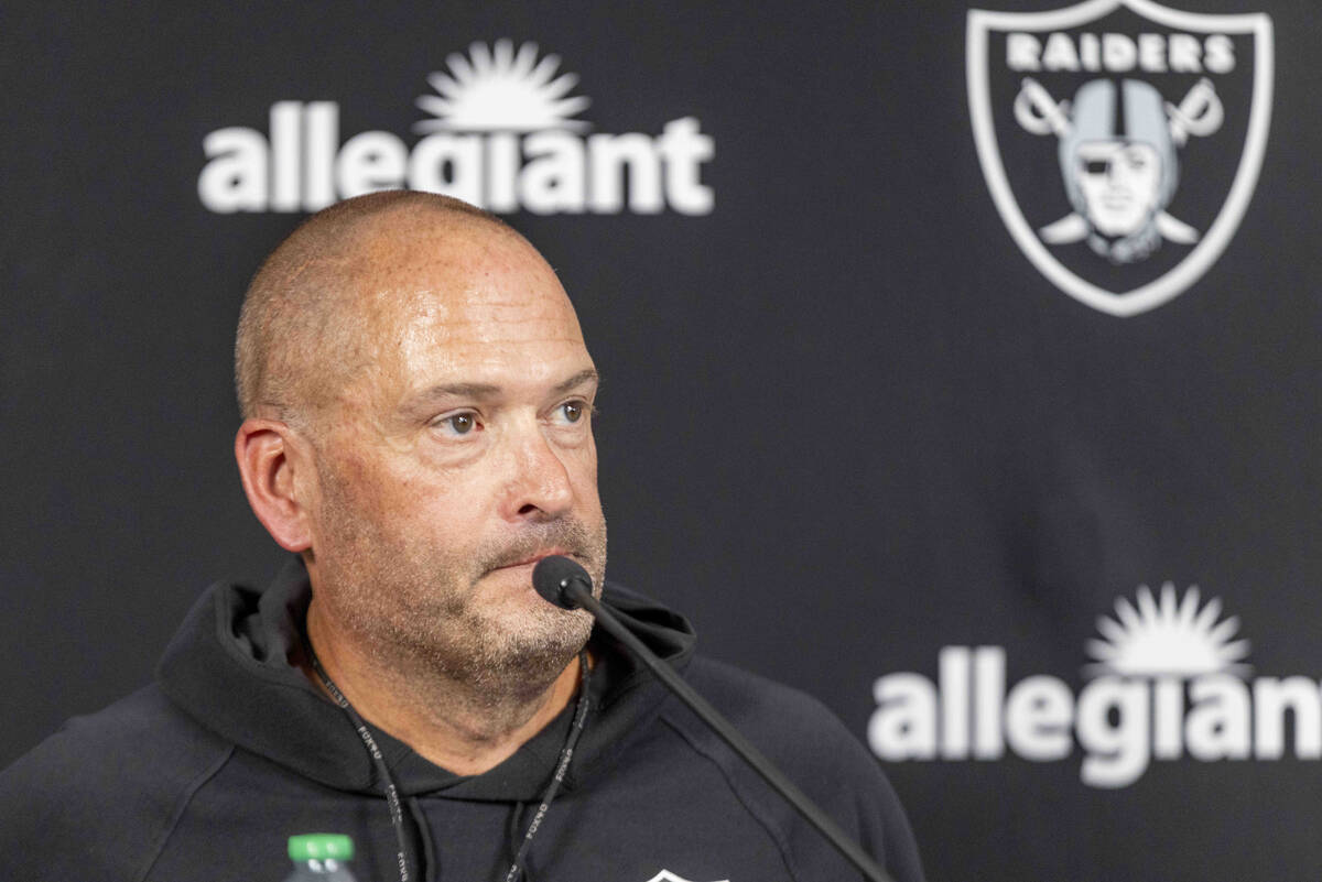 Raiders special teams coordinator Tom McMahon attends a news conference after the team’s ...