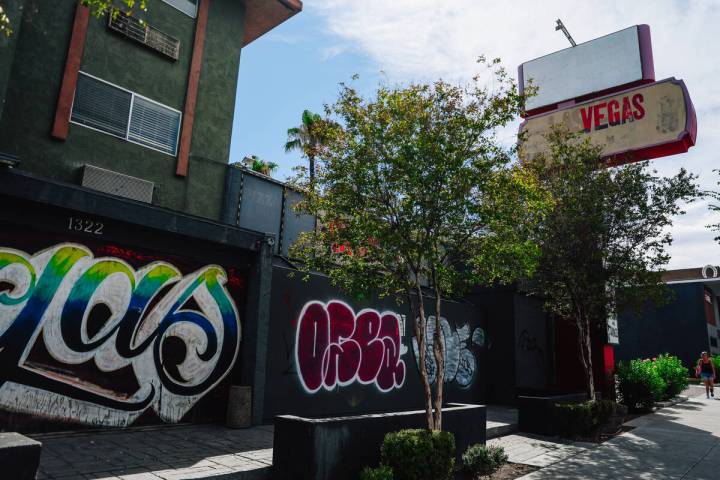 A hostel that was previously owned by Tony Hsieh is seen Friday, July 25, 2025, in Las Vegas. ( ...