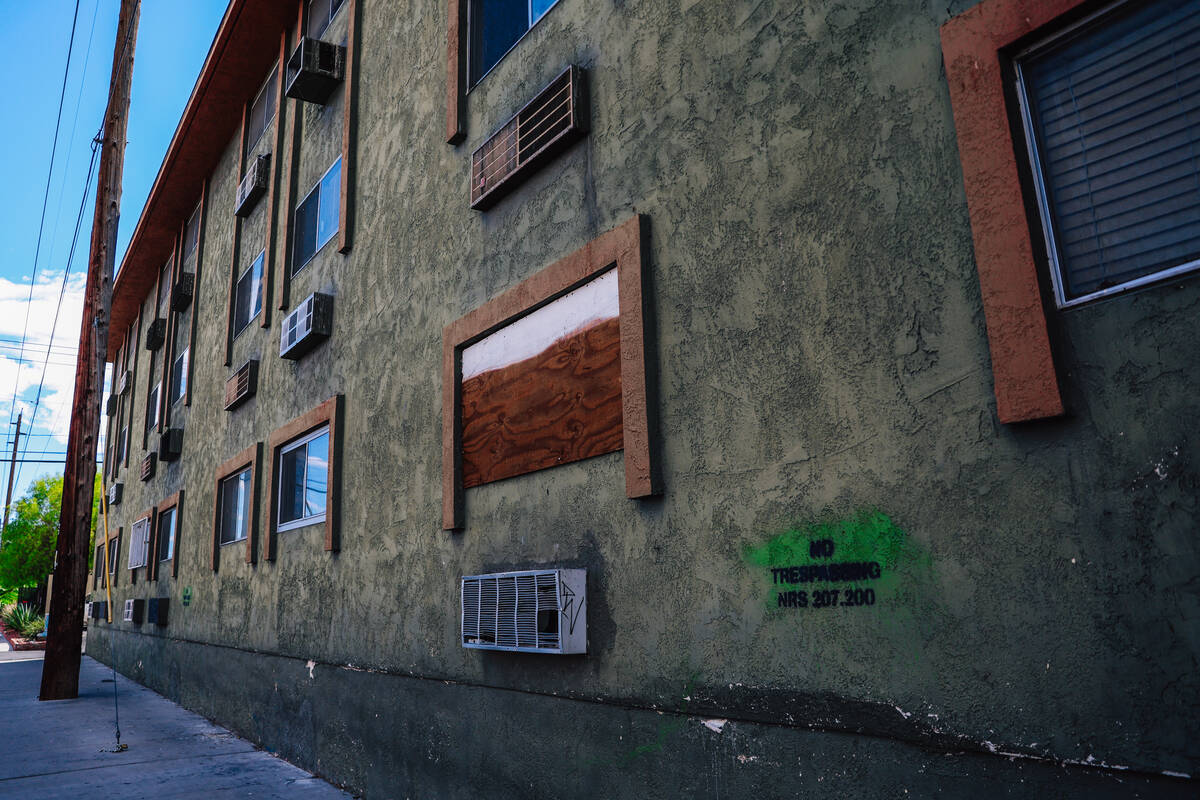 A hostel that was previously owned by Tony Hsieh is seen Friday, July 25, 2025, in Las Vegas. ( ...