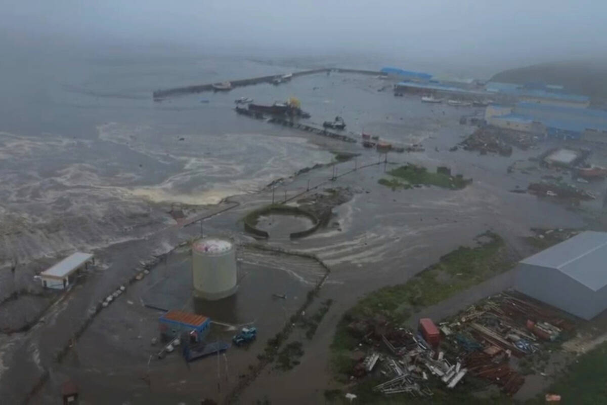 This image taken from a video released by Geophysical Service of the Russian Academy of Science ...