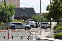 An entrance to the Grand Sierra Resort is closed after a shooting occurred at the resort in Ren ...