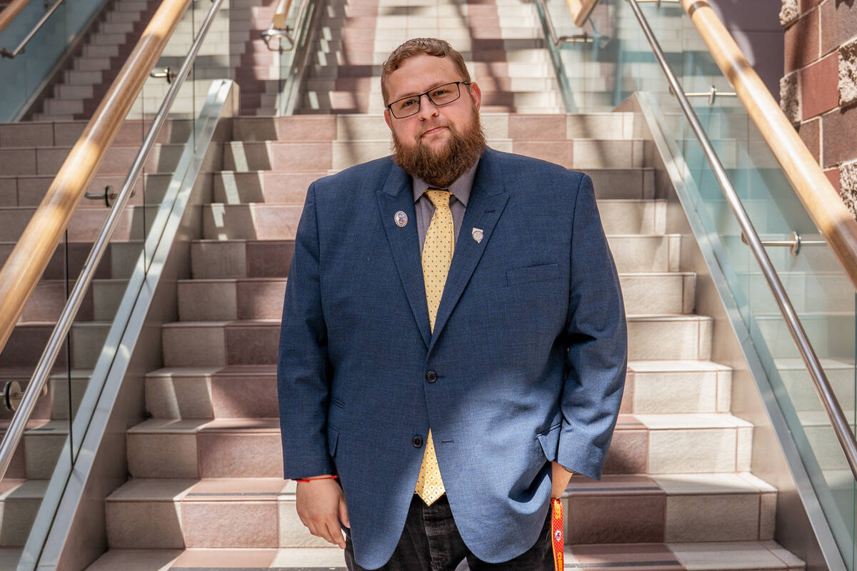 Logan Gifford stands for a portrait in the lobby of the Family Courts and Services Center in La ...