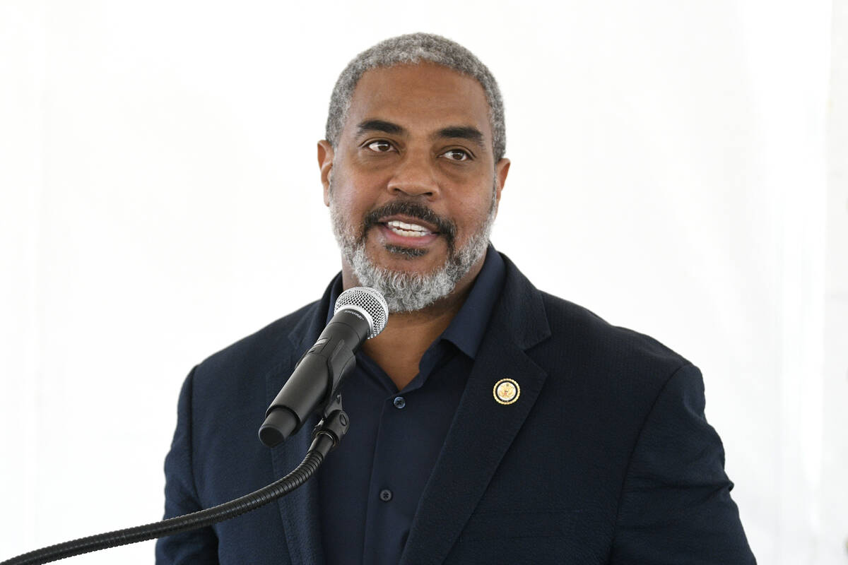 Rep. Steven Horsford, D-Nev., speaks during the groundbreaking for Senator Joseph M. Neal, Jr. ...