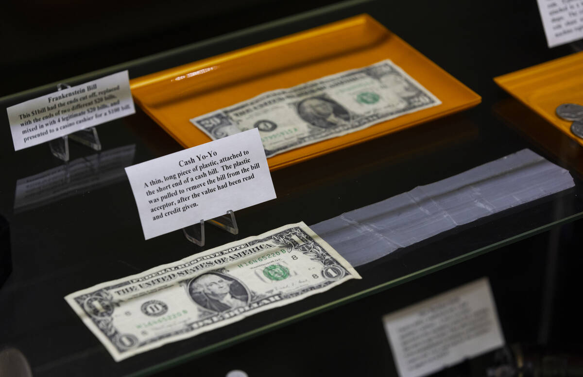 A “cash yo-yo,” where the bill is attached to a piece of plastic, is seen in a di ...