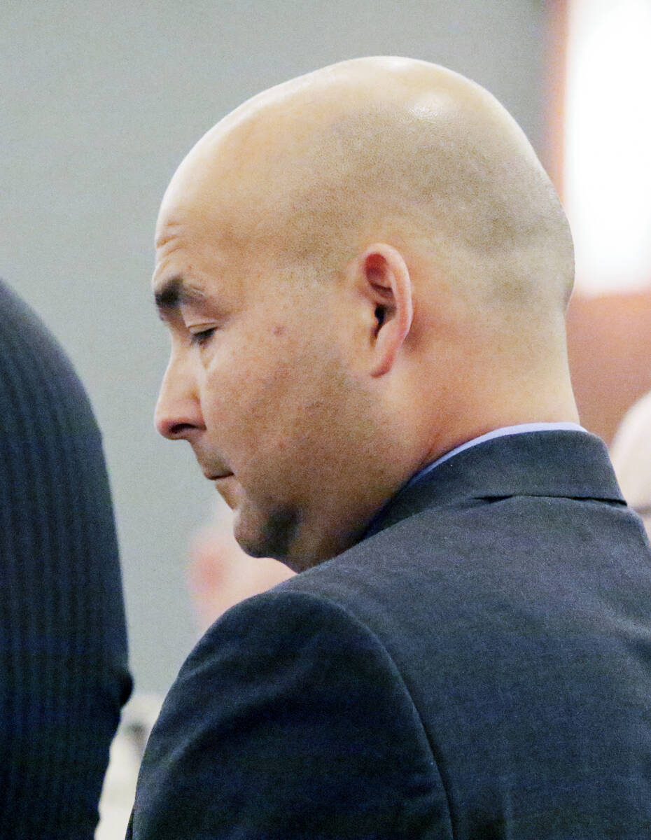 Mark Branco appears before Judge Valerie Adair at Regional Justice Center Tuesday, April 12, 20 ...
