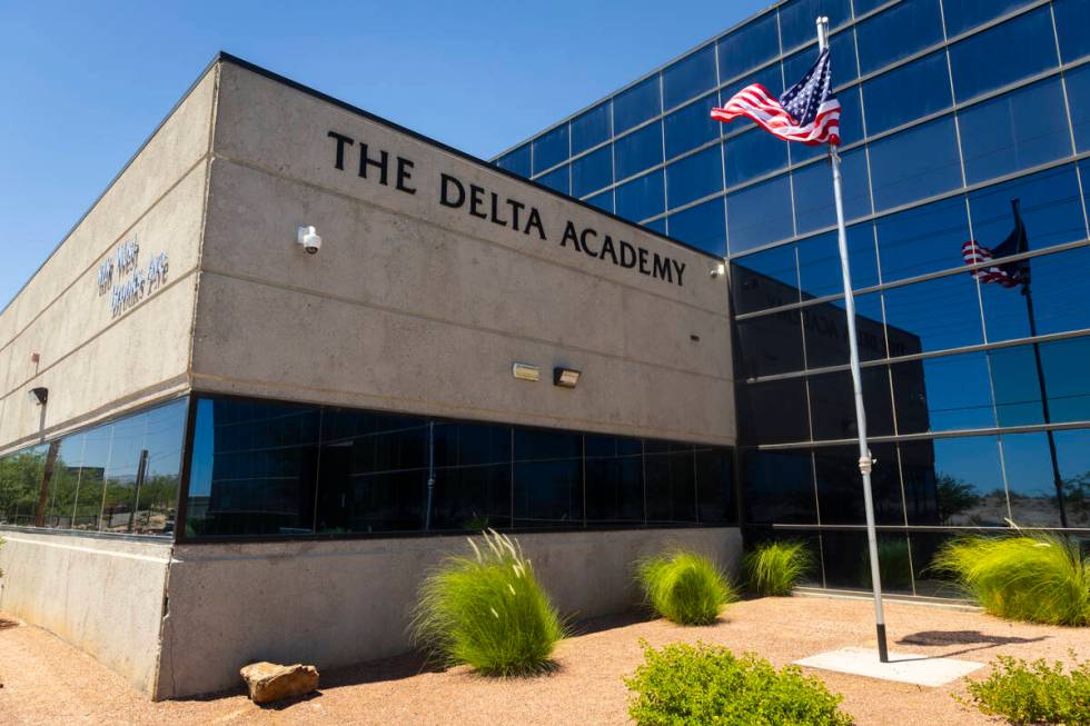An exterior view of The Delta Academy, a charter school, on Wednesday, July 30, 2025, in North ...