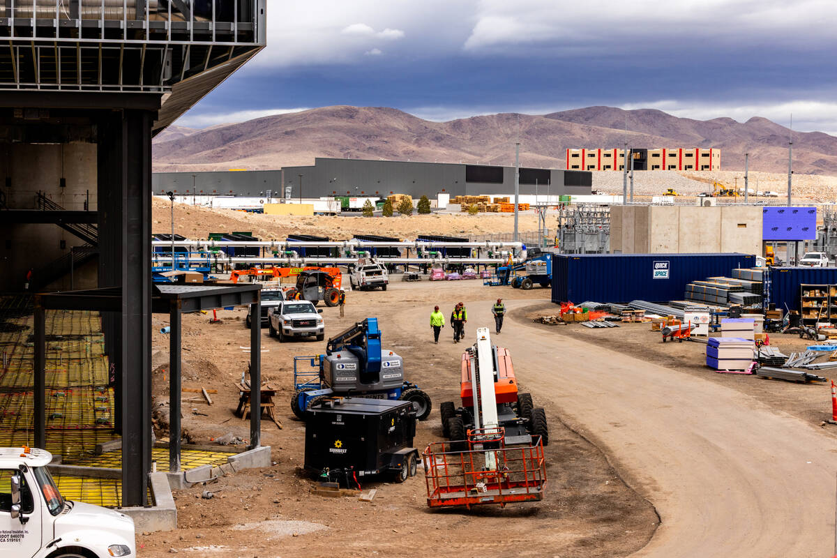 Construction in progress on a new data center at the Tahoe-Reno Industrial Center, 2025. (Emily ...