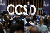 Jennifer Varrato, CCSD director of employee onboarding & development, speaks during the CCS ...