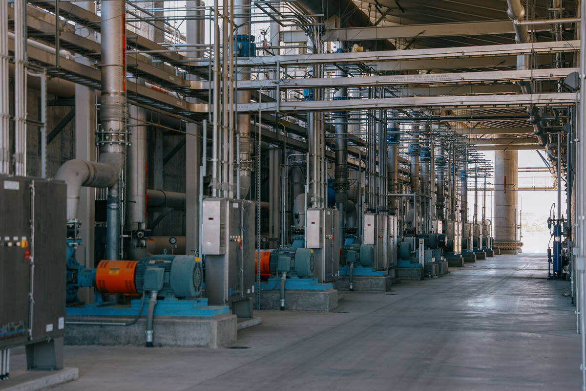“Pump Alley,” so called by employees at North Las Vegas Water Reclamation Facilit ...