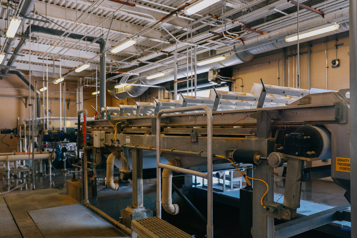 A facility for gravity thickening, which uses gravity to separate solids from liquids, at the N ...