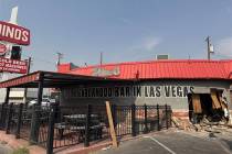 The exterior wall of Dino's lounge was damaged after a vehicle drove into the business on Aug. ...