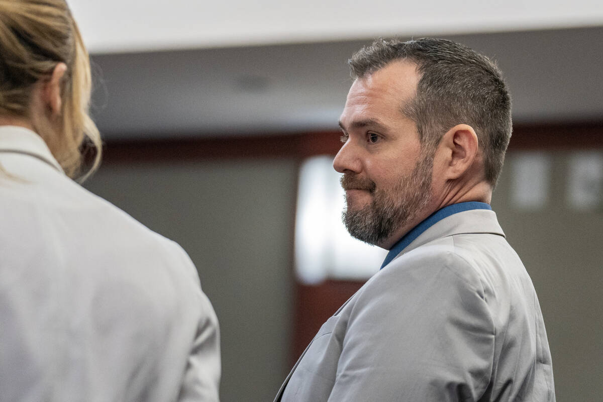 Christian Lentz is taken into custody during a sentencing hearing Monday morning in Las Vegas A ...