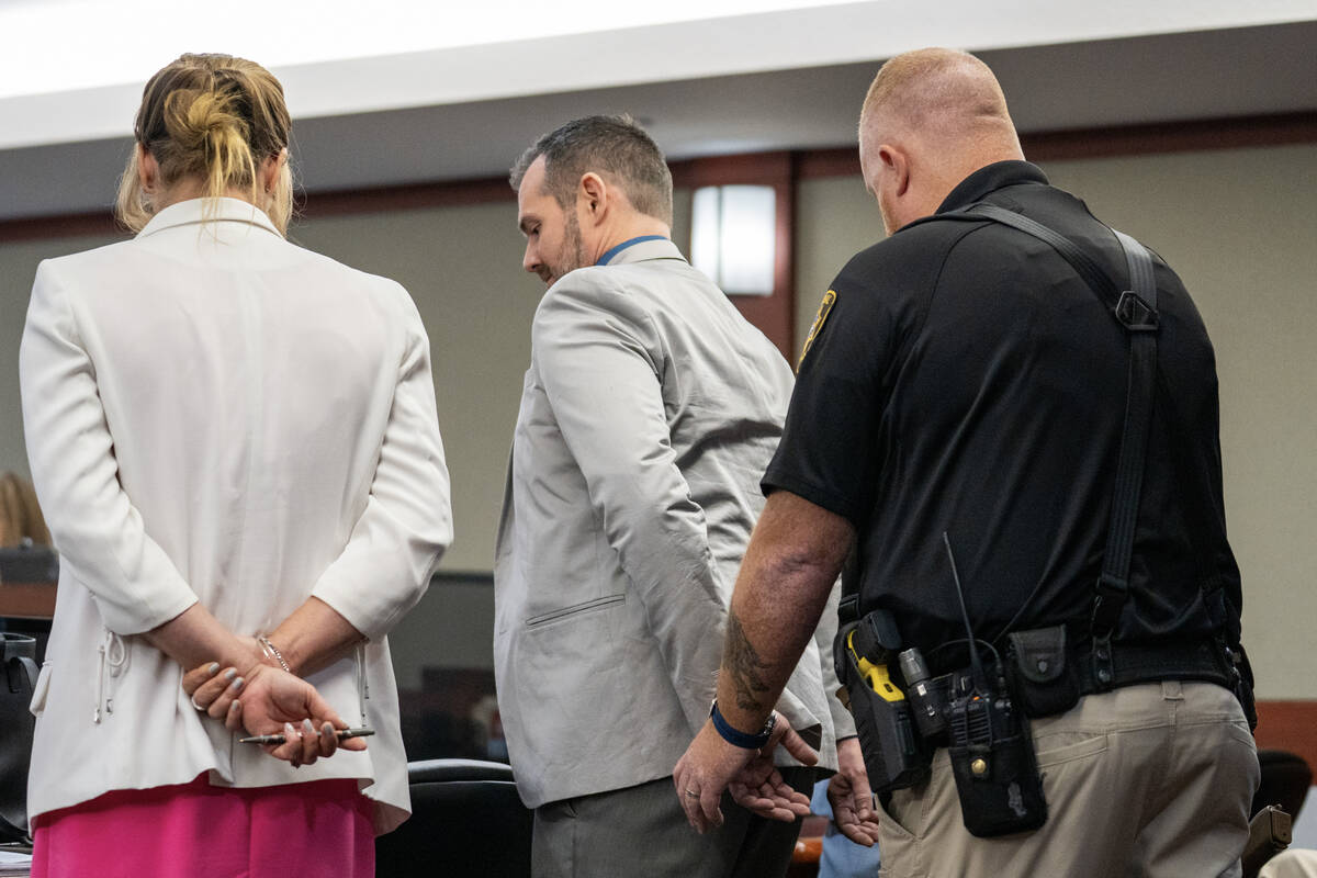 Christian Lentz is taken into custody during a sentencing hearing Monday morning in Las Vegas A ...