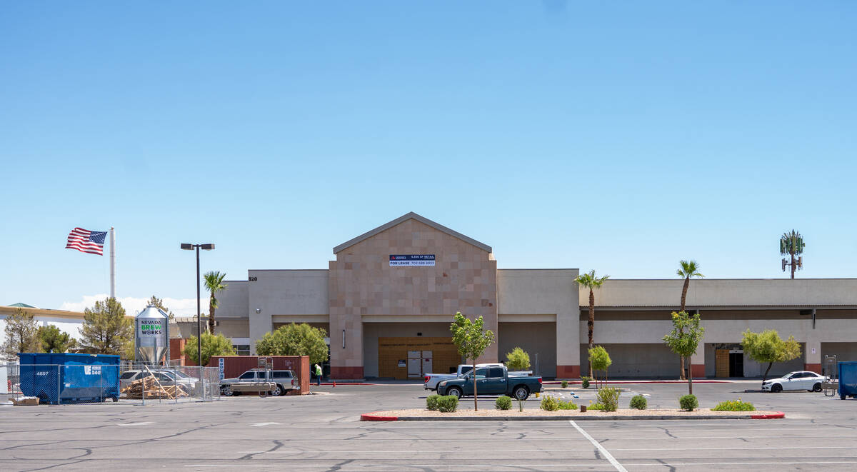 Construction progresses in Boca Park in Las Vegas on July 21, 2025. Nevada Brew Works is set to ...