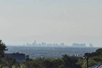 The Las Vegas Strip is seen from Lone Mountain and the 215 Beltway in Las Vegas on July 27, 202 ...