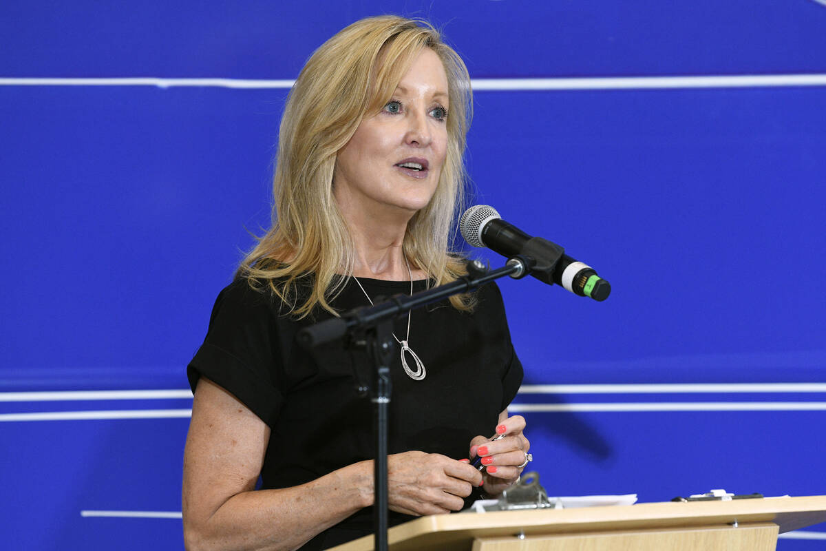 Regional Transportation Commission CEO M.J. Maynard speaks during a welcome ceremony for Alexan ...