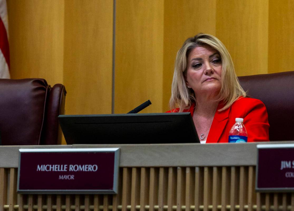 Mayor Michelle Romero leads a Henderson City Council meeting where many supporters of Police Ch ...