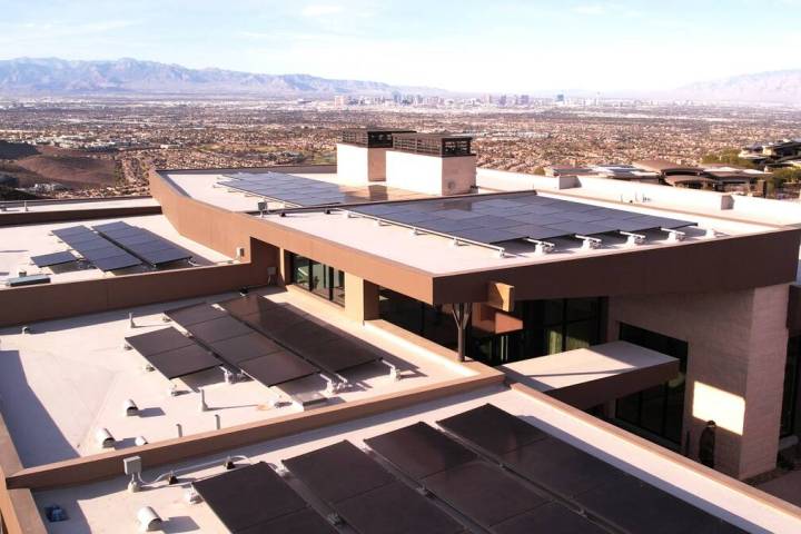 Sun West Custom Homes installed solar panels on The New American Home in the Ascaya community o ...