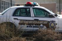 In this Review-Journal file photo, Nye County Sheriff’s patrol car sits in the yard behind th ...
