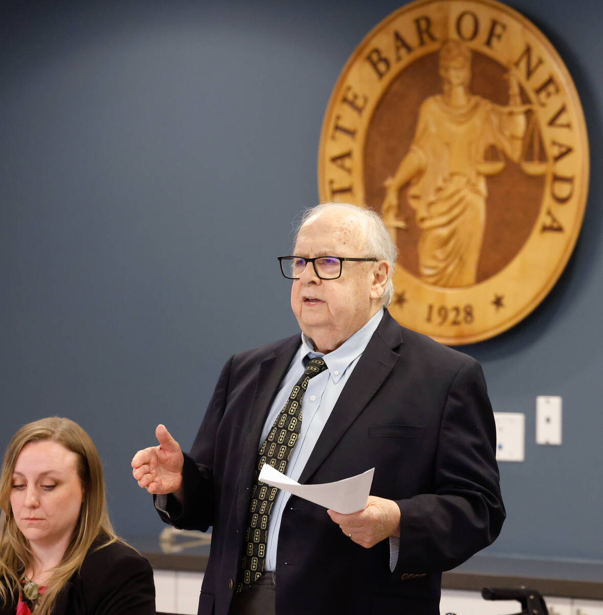 Attorneys Tom Pitaro, representing District Court Judge Erika Ballou, who is accused of defying ...