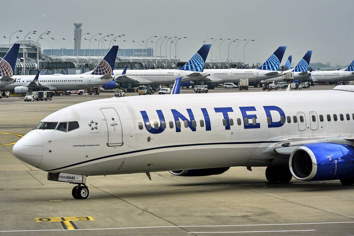 A United Airlines jet begins to taxi at O'Hara International Airport in Chicago, May 29, 2025. ...