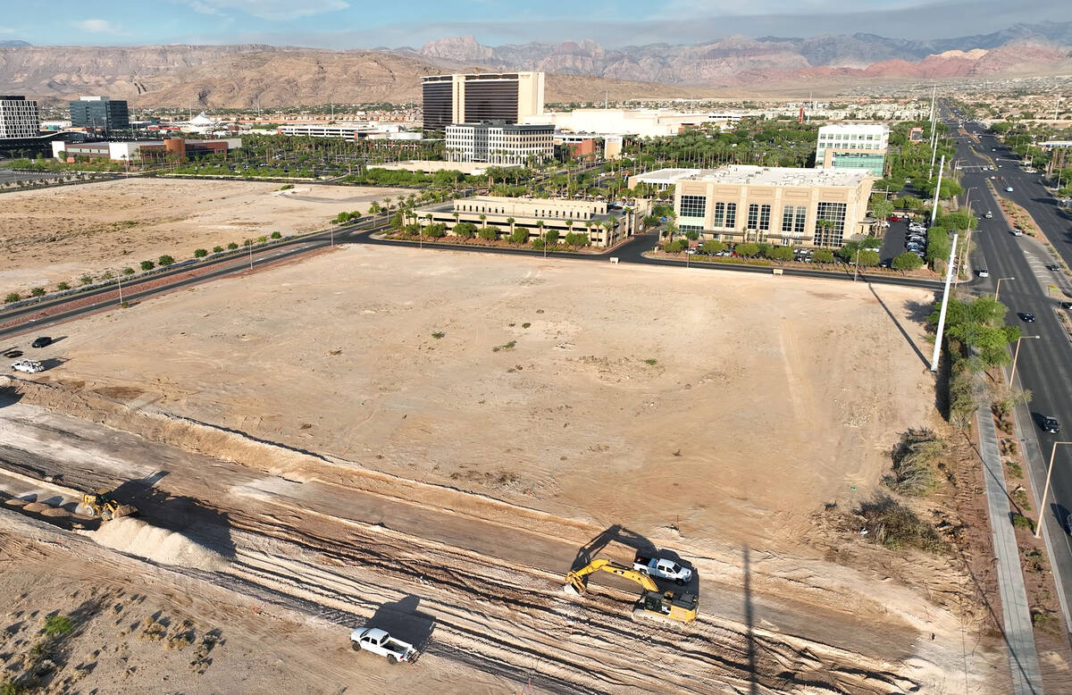 Site work is underway near the southwest corner of Charleston Boulevard and Town Center Drive o ...