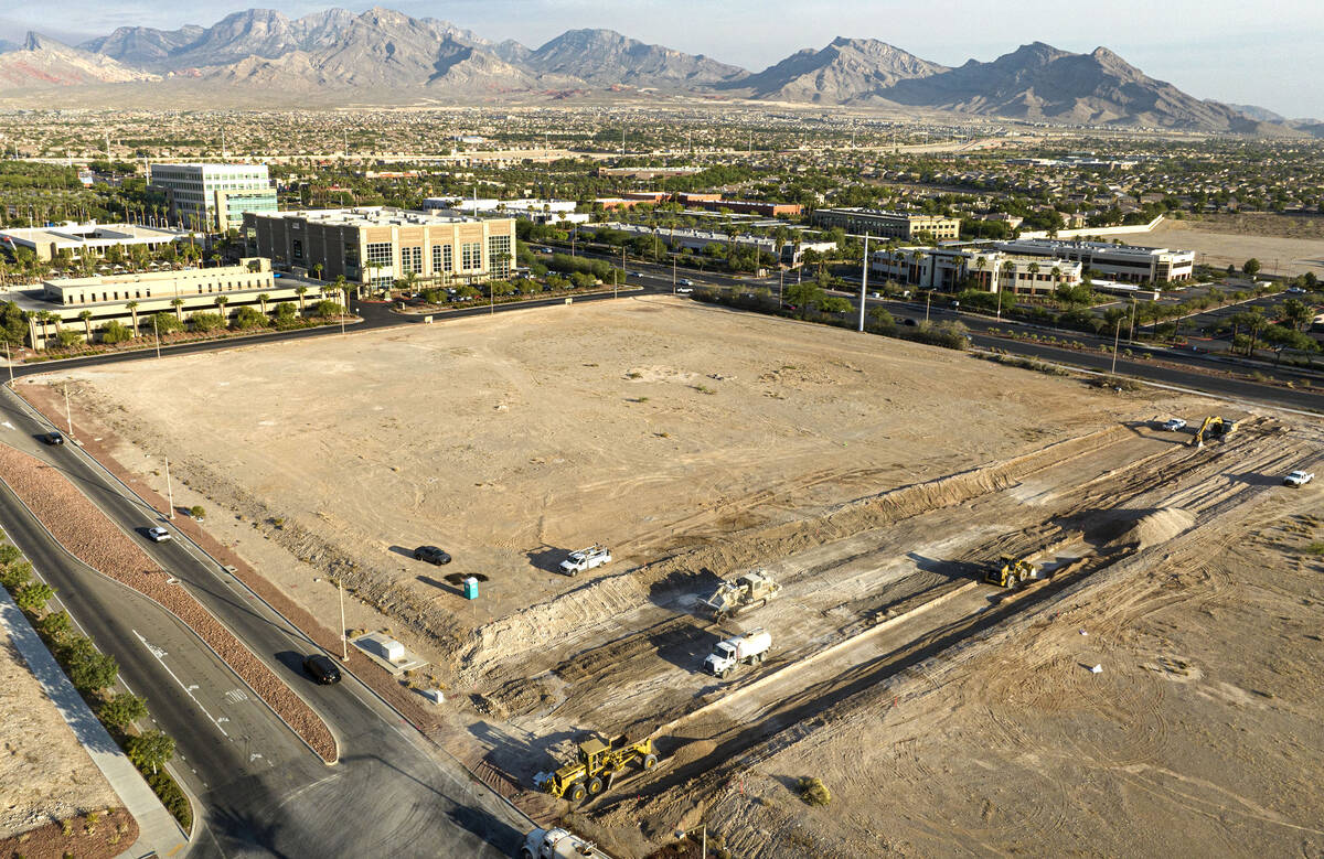 Site work is underway near the southwest corner of Charleston Boulevard and Town Center Drive o ...
