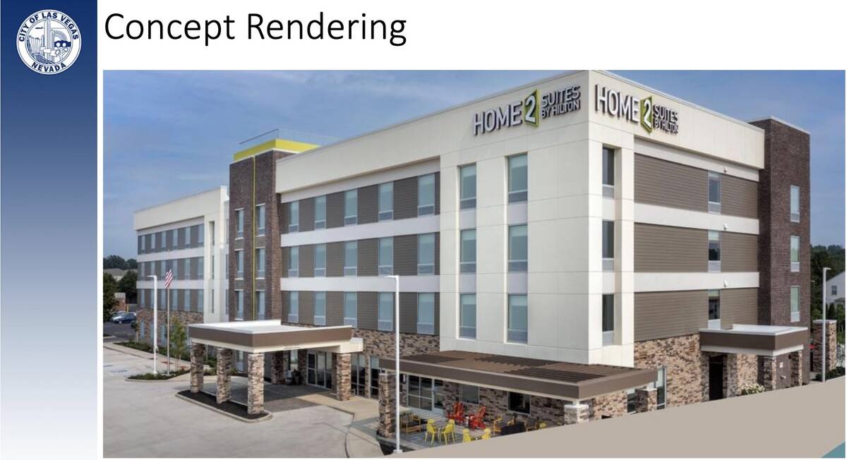Renderings for the Home2 Suites by Hilton. (City of Las Vegas)