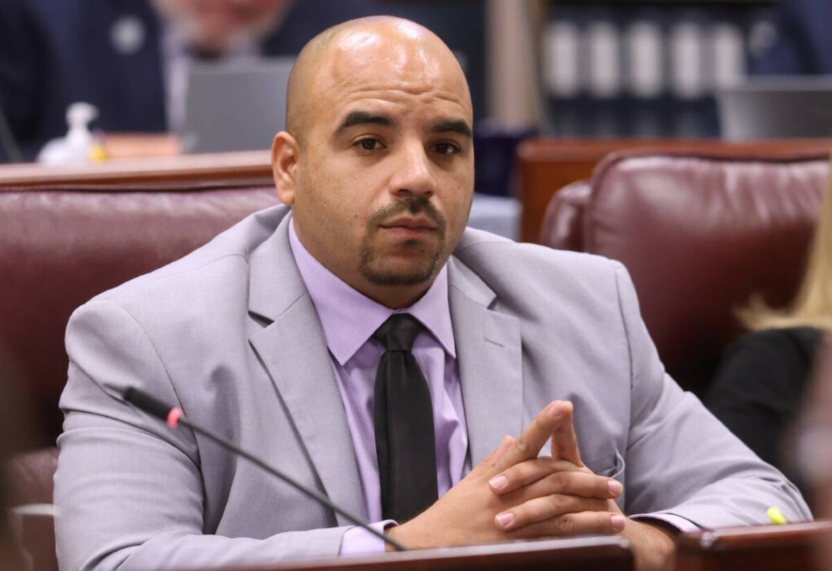 Assembly member Jovan A. Jackson, D-North Las Vegas, listens to testimony during a Government A ...