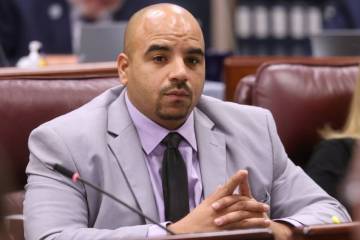 Assembly member Jovan A. Jackson, D-North Las Vegas, listens to testimony during a Government A ...