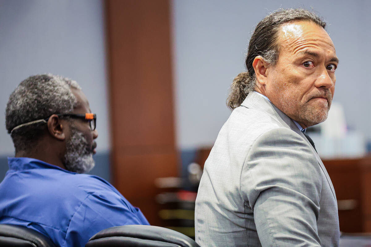 Michael Sanft, an attorney for Nathan Williams, turns his head at the Regional Justice Center M ...