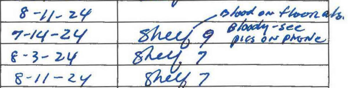 A portion of an inspection at McDermott's Funeral Home and Cremation Service on Aug. 19, 2024, ...