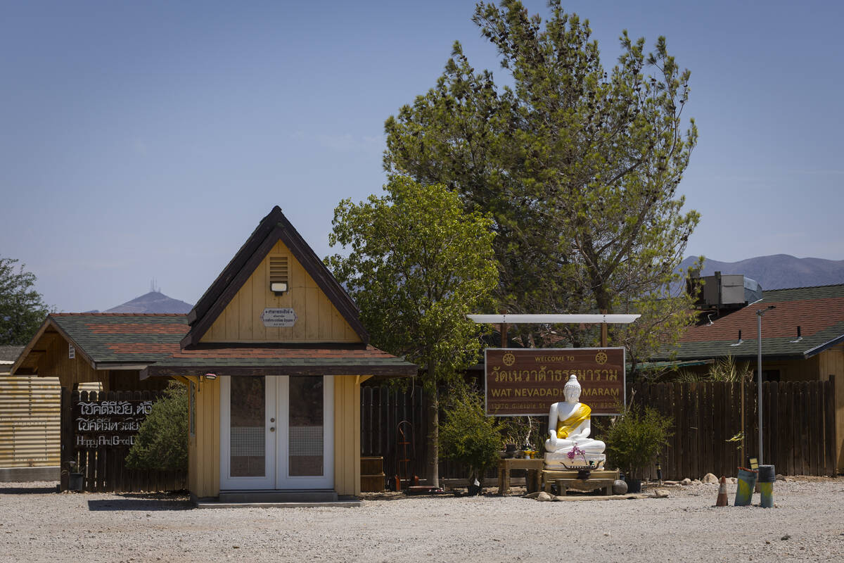 An exterior view of the Wat Nevada Dhammaram temple on Wednesday, Aug. 13, 2025, in Henderson. ...