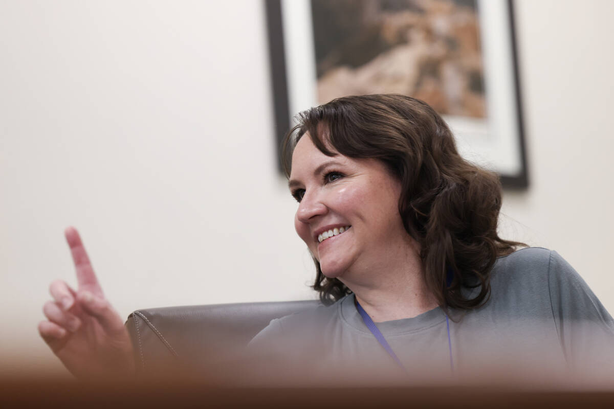 Ariel Choinard, Nevada Heat Lab coordinator, speaks during an interview at the Desert Research ...