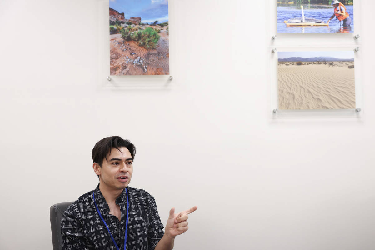 David Almanza, postdoctoral researcher in urban climate adaptation, speaks during an interview ...