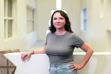 Ariel Choinard, Nevada Heat Lab coordinator, at the Desert Research Institute on Aug. 13, 2025, ...
